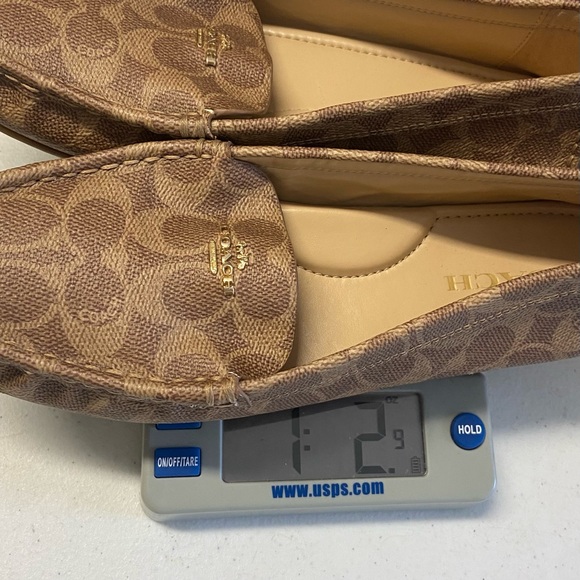 COACH Marley Driver Brown Gold Signature Logo/Leather/Tan 9 US Woman’s Loafer - Picture 12 of 12